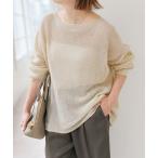 ニット セーター コットンリネンギマリンクスルーズプルオバー レディース