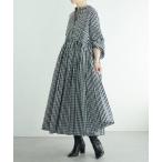 ワンピース 先染めギャザーワンピース