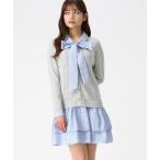 ワンピース 2026春夏新作 シャツレイヤード風ドッキングミニワンピース