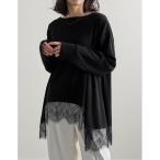 ショッピングチュニック tシャツ 「2026S/S PRE ORDER」リブニットソーランダムレースヘムチュニック レディース