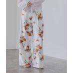 ショッピングフラワー パンツ ブラッシュフラワープリントリラックスパンツ レディース