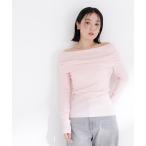 ニット セーター 「WEB限定カラー：ピンク」オフショルコンパクトニット レディース