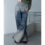 ジーンズ デニム デニムパンツ ヴィンテージフラワー柄オーロラストーンデニム レディース メンズ