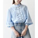 ショッピング洗濯機 ブラウス シャツ SHIPS any:「洗濯機可能」キャンブリック スタンドカラー レース シャツ ブラウス レディース