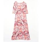 「AHCAHCUM.muchacha」 花柄7分袖ワンピース 36 ピンク レディース