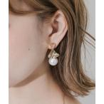 ピアス メタルウェーブパールピアス レディース