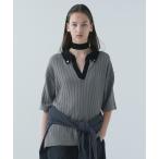  свитер вязаный Wide Rib Skipper Collar Short Sleeve Knit мужской женский 