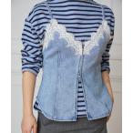 キャミソール IENA LA BOUCLE ソフトデニムレースコンビキャミソール