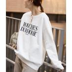 トレーナー スウェット フロッキープリントオーバースウェット レディース