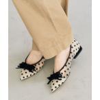 シューズ ポインテッドチュールメニーリボンフラット レディース