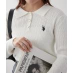 ニット セーター 「U.S. POLO ASSN. ×RMAF」ケーブルポロニットプルオーバー レディース