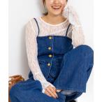 tシャツ ウォッシャブル袖フレアレースロンＴ レディース