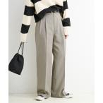 スラックス パンツ 手洗い可 / リネンライク2タックパンツ レディース