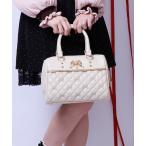 ボストンバッグ リボン刺繍キルトボストン レディース