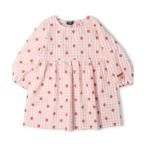 ワンピース いちご・小花柄ギンガムチェック柄長袖ワンピース キッズ 子供服 女の子