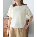 tシャツ 「マシンウォッシャブル/接触冷感」袖配色ニットT レディース