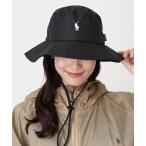 帽子 ハット 遮光100％ 撥水 軽量 パラソルハット ポロポニー刺繍 レディース メンズ