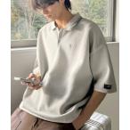  рубашка-поло [JaVa Java сотрудничество ] легкий и .... утюг необходимо ..! one отметка вышивка ввод воротник линия распределение цвета summer вязаный рубашка-поло ( короткий рукав )