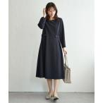 ショッピングミモレ丈 ワンピース カットジョーゼットウエストタブワンピース