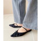 シューズ フレンチスクエアドットバレエミュール レディース