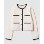 ショッピングボレロ カーディガン 「セットアップ対象商品」コットンブークレ配色 カーディガン レディース