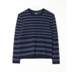 「23区」 ボーダー柄長袖ニット 38 