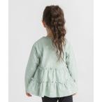 tシャツ リボン柄×バックティアード長袖Tシャツ キッズ 子供服 女の子