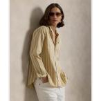 ブラウス シャツ リラックス フィット ストライプド コットン シャツ レディース