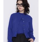 ショッピングコムサ カーディガン コットンダルストレッチ ケーブルカーディガン レディース