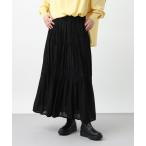 スカート 「natural by clip」レーヨンシャーリングロングスカート