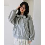 パーカー リボンフリルジップパーカー/ジップフーディ レディース