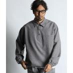 シャツ WOOL LIKE PO SHIRT：ウールライク プルオーバーシャツ シャツアウター メンズ