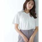 「NATURAL BEAUTY BASIC」 半袖ブラウス MEDIUM オフホワイト レディース