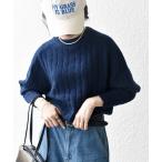 「SHIPS any」 長袖ニット ONE SIZE ネイビー レディース