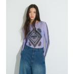 tシャツ レースプリントシアートッ�