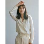 ブラウス シャツ ダブルサテンショールカラーブラウス レディース