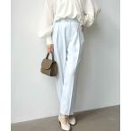 パンツ ダブルサテンテーパードパンツ レディース