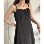 「LAUIR」 キャミソールワンピース MEDIUM ブラック レディース