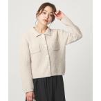 カーディガン ブークレ ポロニット カーディガン ウォッシャブル レディース