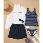 水着 「FILA/フィラ」レディースラッシュ+タンキニ4点セット水着　水陸両用　ジップアップラッシュガード・バギーショーツ付きタンキニ(水着)