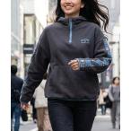 ショッピングビラボン パーカー 「BILLABONG/ビラボン」 ADIV SWEAT PARKA/ハーフジップ プルオーバーパーカー・フーディー　袖プリント レディース