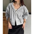 パーカー ダブルジップ裏毛ショートパーカー レディース