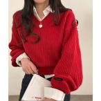 「Girly Doll」 「Doula Doula」長袖ニット FREE レッド レディース