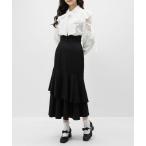 スカート スリット入りアシメフリルマーメイドスカート「大きいサイズ有り」