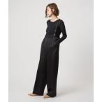 ショッピングサテン パンツ 「conte」サテン サスペンダー ワイドパンツ レディース