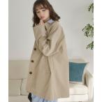 ステンカラーコート コート スカーフ付きミドル丈ステンカラーコート レディース
