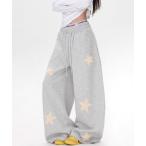 スウェットパンツ ジャージ 「 MEMECLE / メメクル 」ランダムスター スウェットパンツ　ドローコード レディース