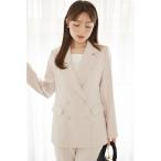 ジャケット テーラードジャケット ビジュー釦ダブルジャケット レディース