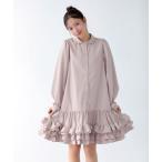 ショッピングシャツワンピース シャツワンピース 裾ダブルフリルシャツワンピース