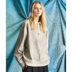  рубашка-поло [UNISEX]Deep Front Neck Prime-Over Polo Sweatshirt/ глубокий передний шея prime over 